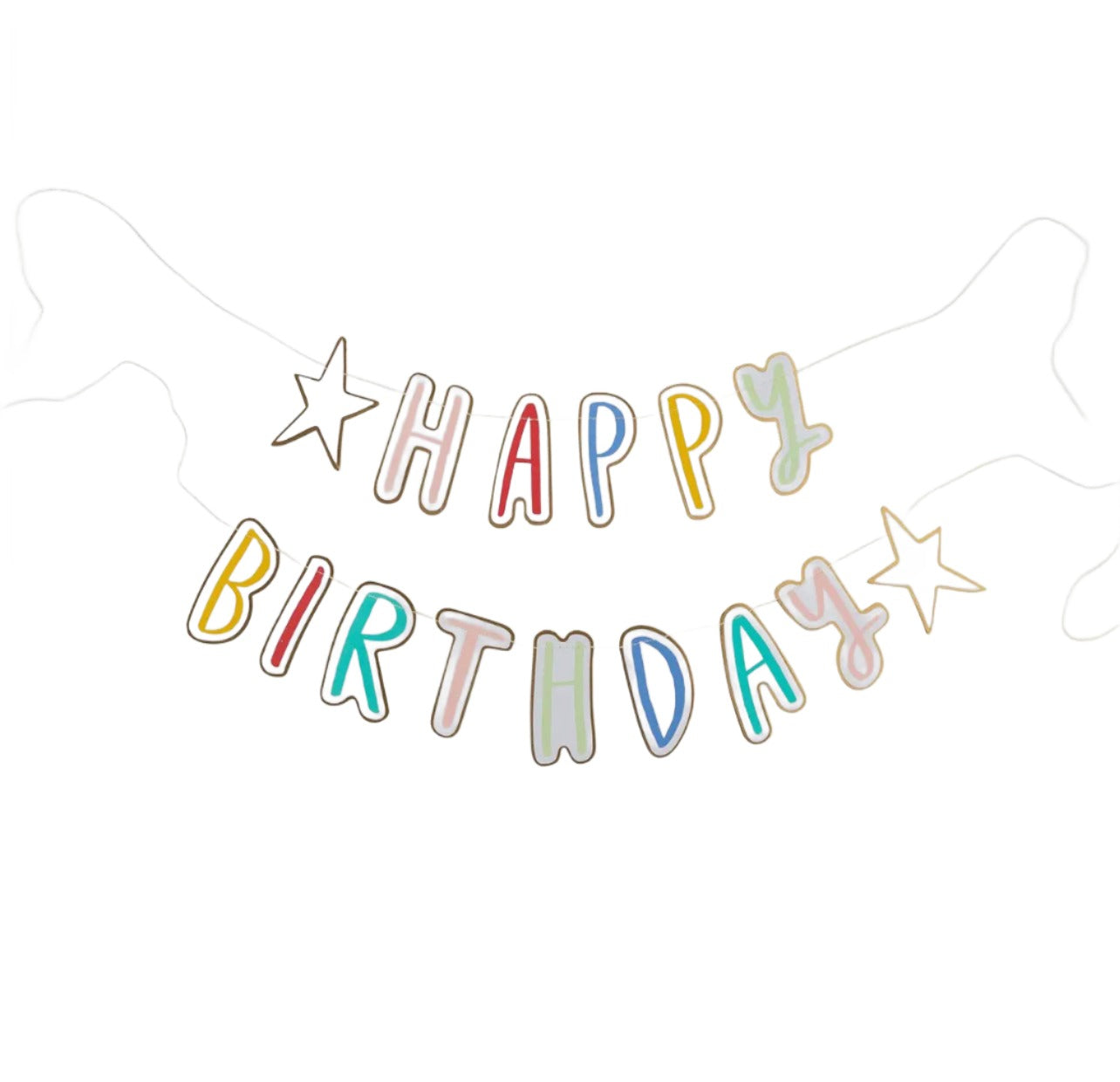 multi colored happy birthday banner