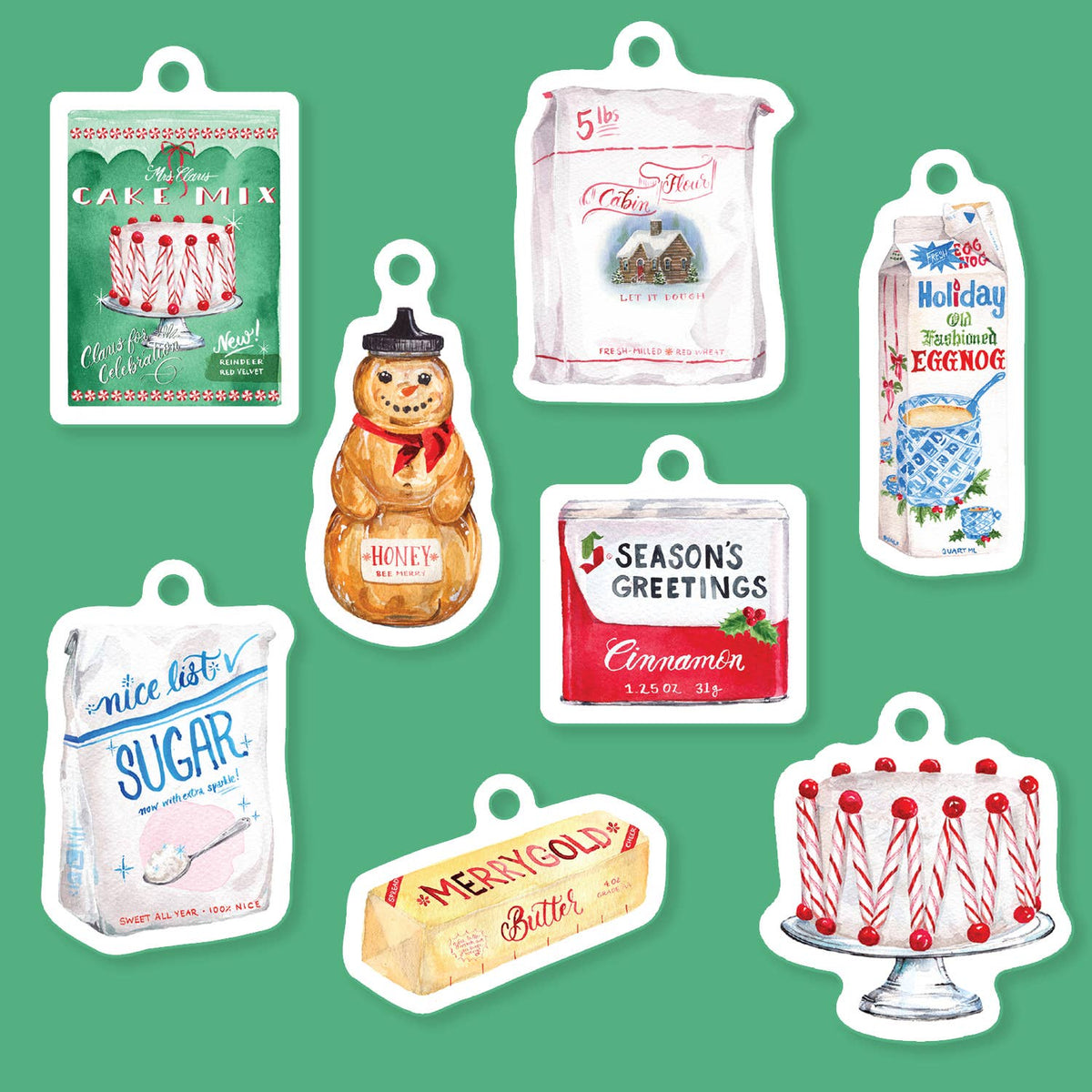 "Baking Spirits Bright" Holiday Die-Cut Gift Tag Set