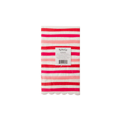 Red Pink Striped Napkins