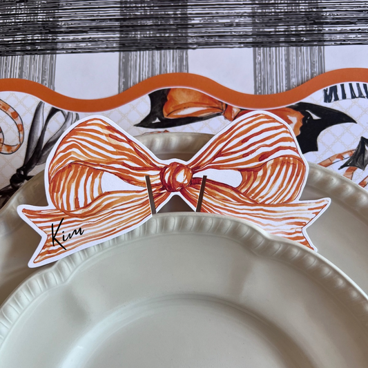 Orange bow cup accent