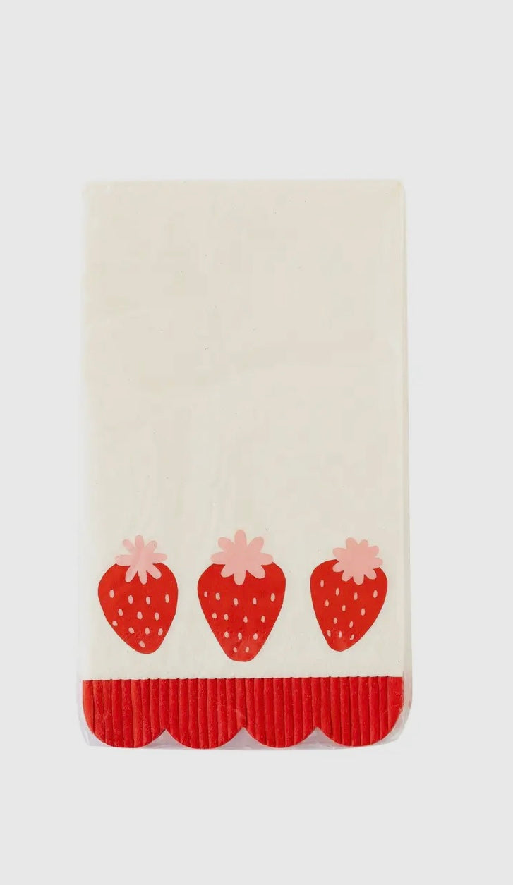 strawberry scallop napkin valentines